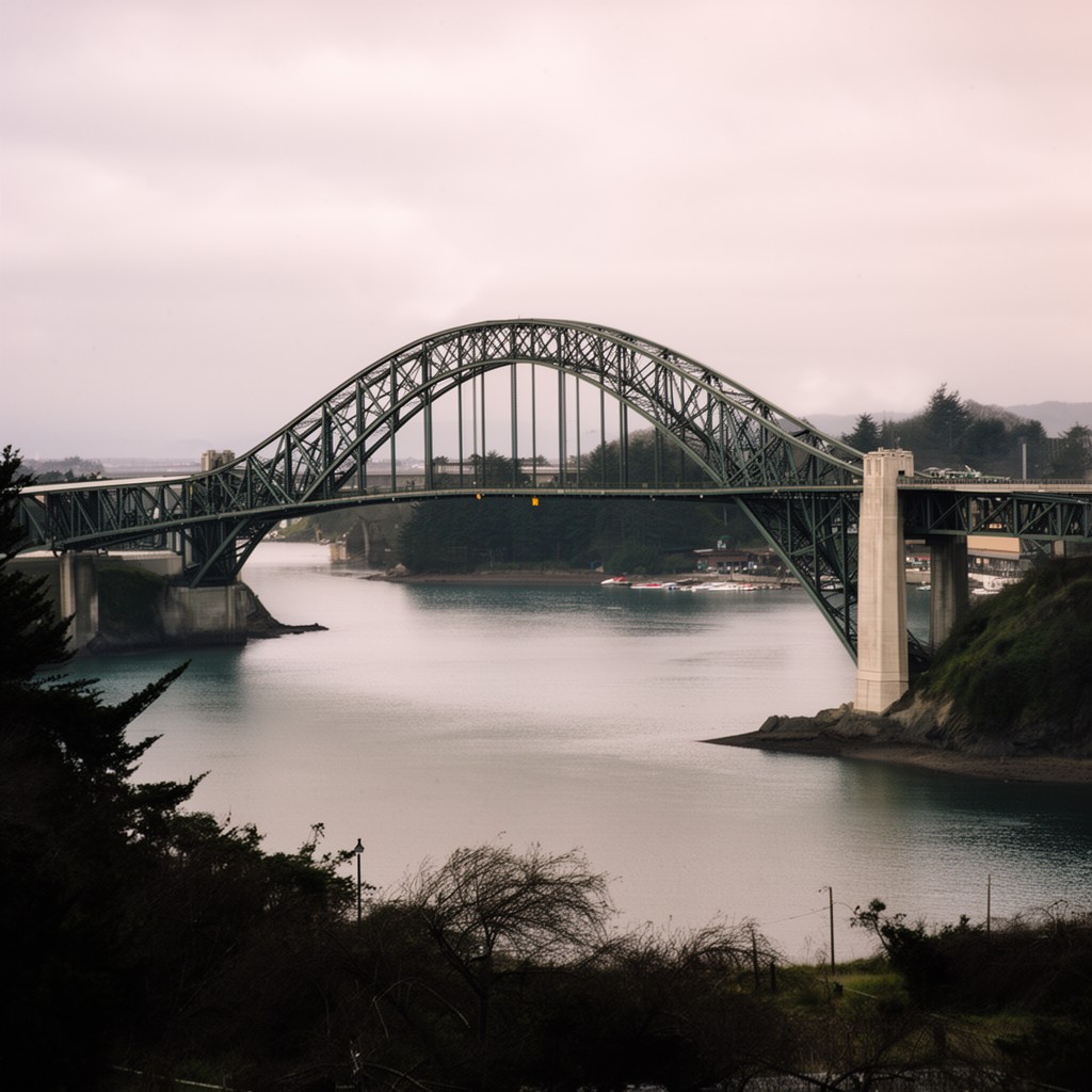 AI-generated illustration of Yaquina Bay Bridge