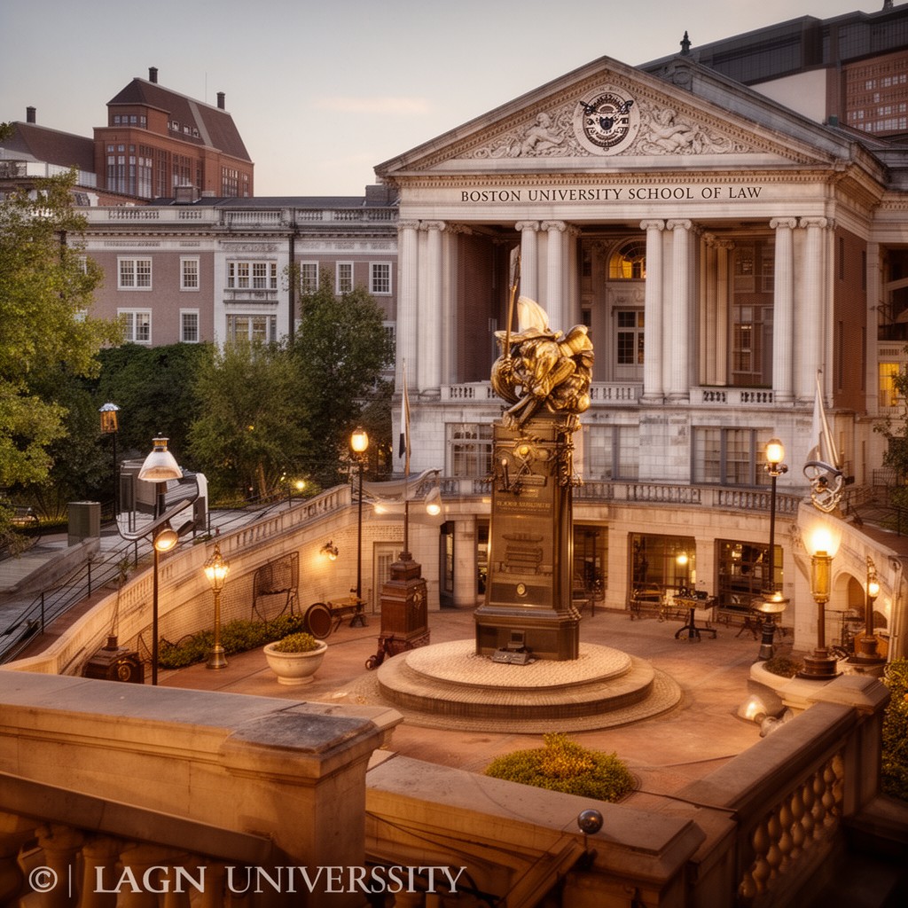 AI-generated illustration of Boston University School of Law