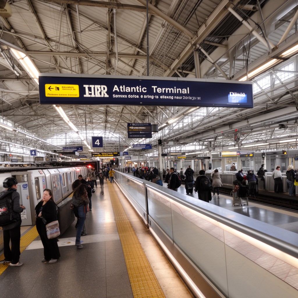 AI-generated illustration of LIRR Atlantic Terminal service