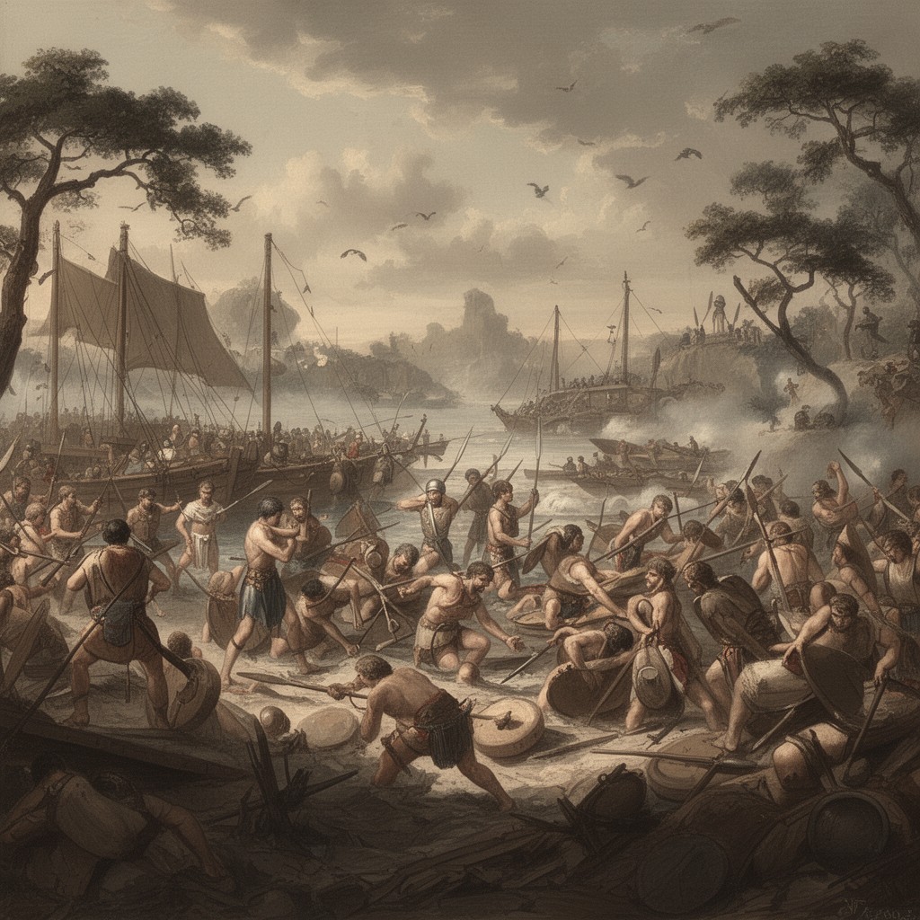 AI-generated illustration of Battle of Pylos