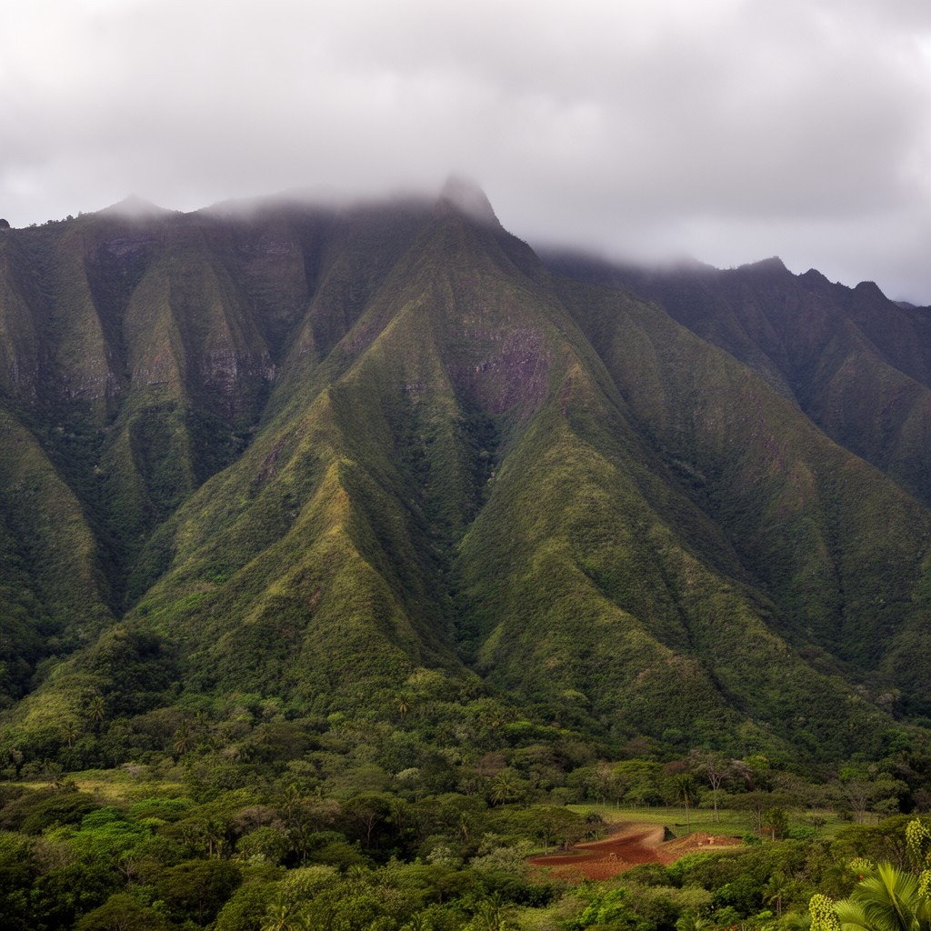 AI-generated illustration of West Maui Mountains