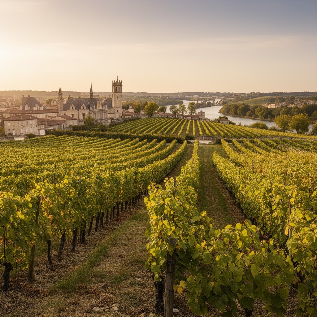 AI-generated illustration of Right Bank of Bordeaux