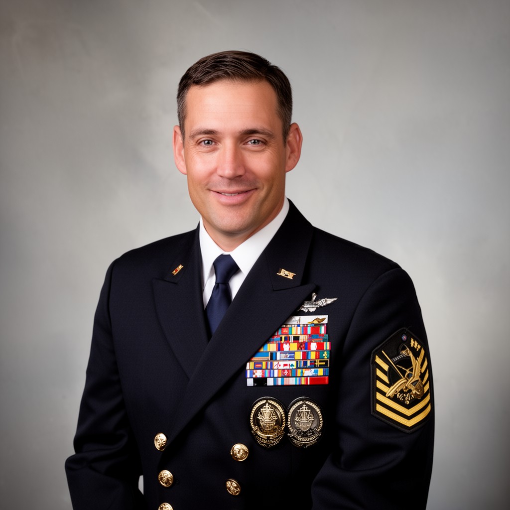 AI-generated illustration of United States Navy rear admiral