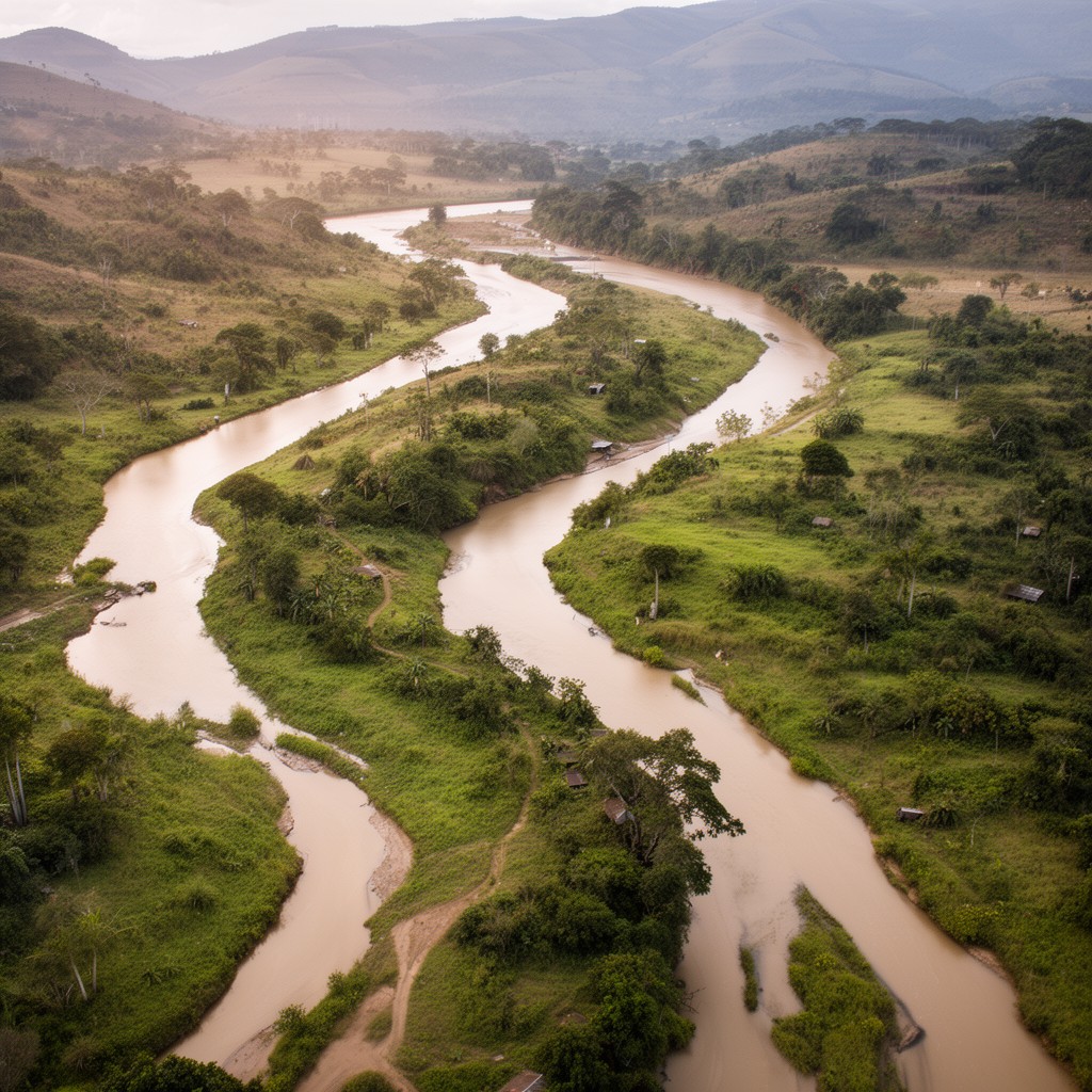 AI-generated illustration of Pungwe River system