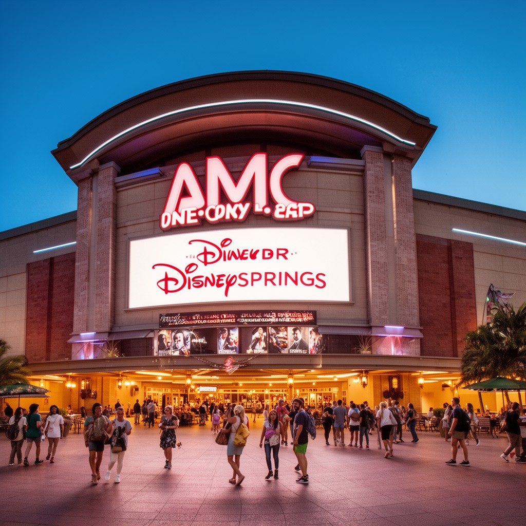 AI-generated illustration of AMC Dine-In Disney Springs 24