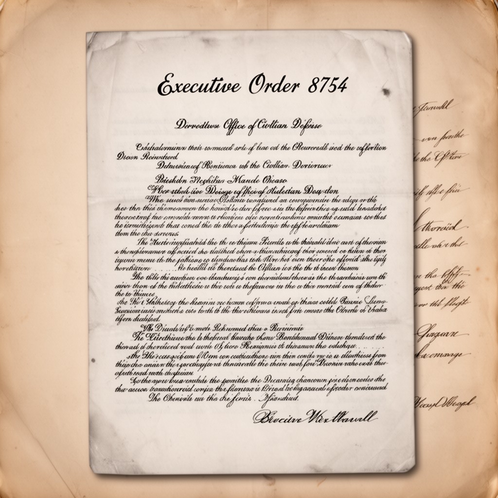 AI-generated illustration of Executive Order 8757