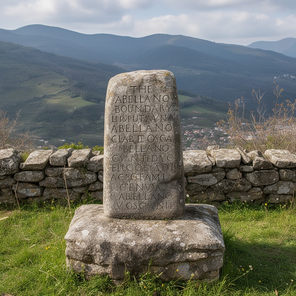 AI-generated illustration of Abellano boundary stone