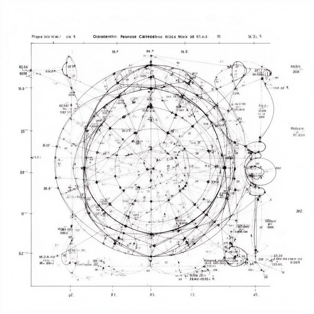 AI-generated illustration of Penrose–Carter diagrams