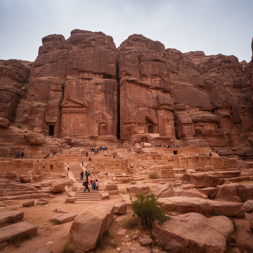 AI-generated illustration of Nabataean city of Petra