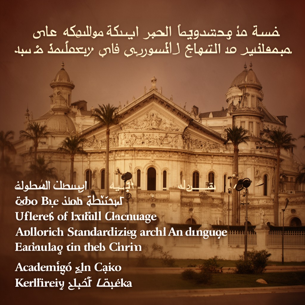 AI-generated illustration of Academy of the Arabic Language in Cairo