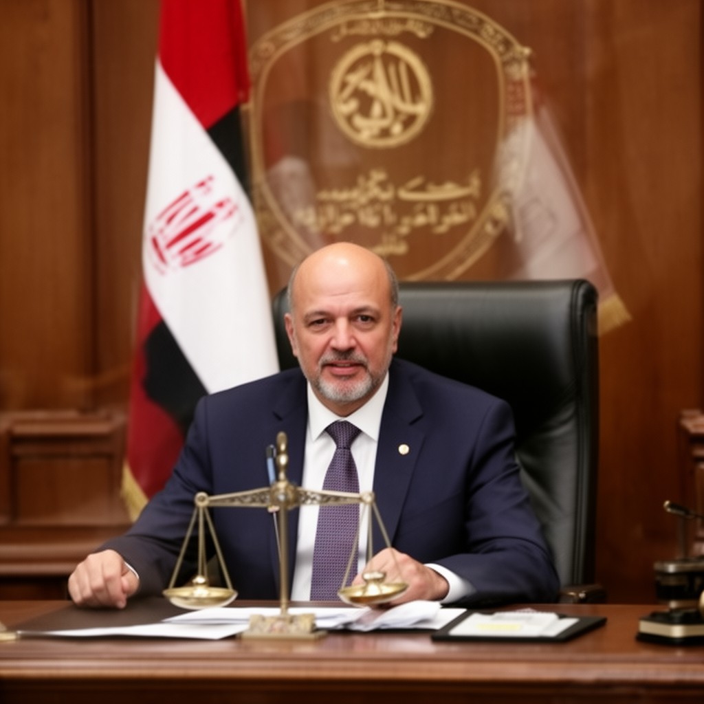 AI-generated illustration of Minister of Justice of Egypt