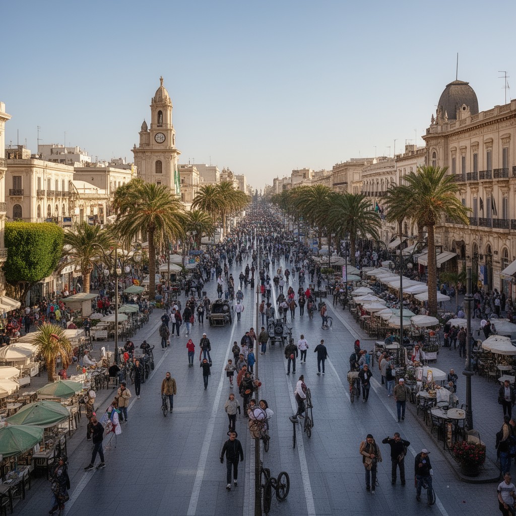 AI-generated illustration of Avenue Habib Bourguiba