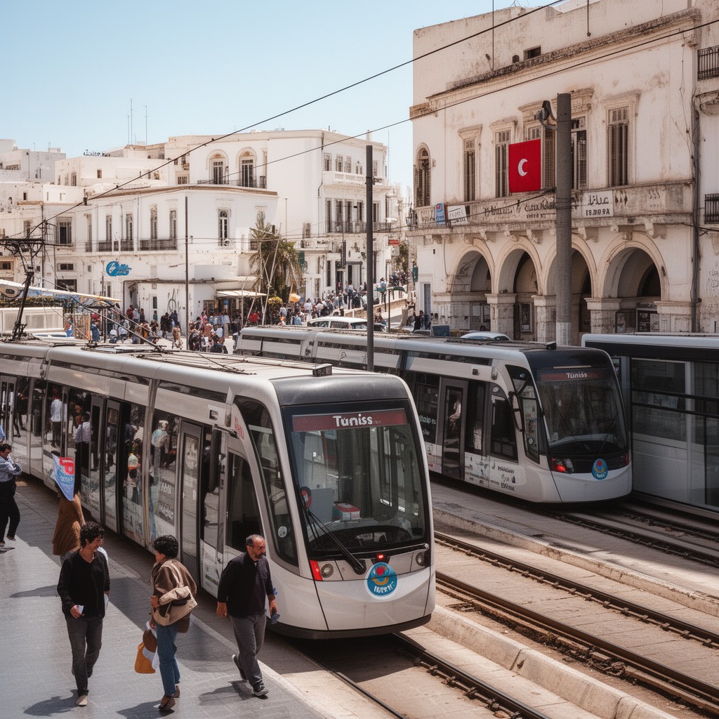 AI-generated illustration of Tunis Metro