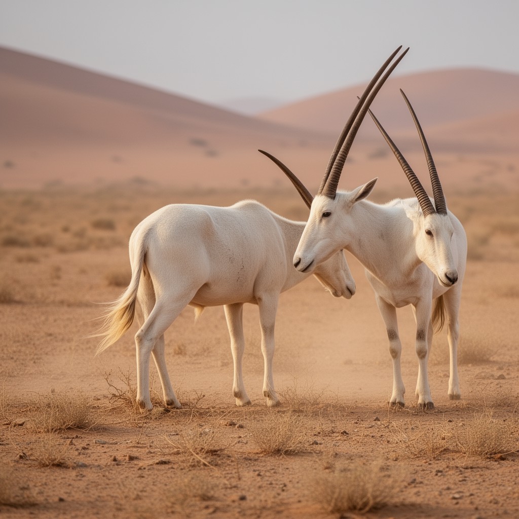 AI-generated illustration of Arabian oryx