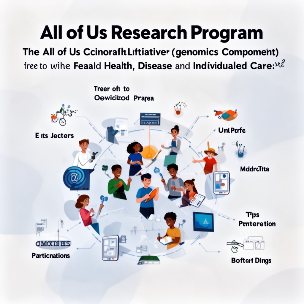 AI-generated illustration of All of Us Research Program (genomics components)