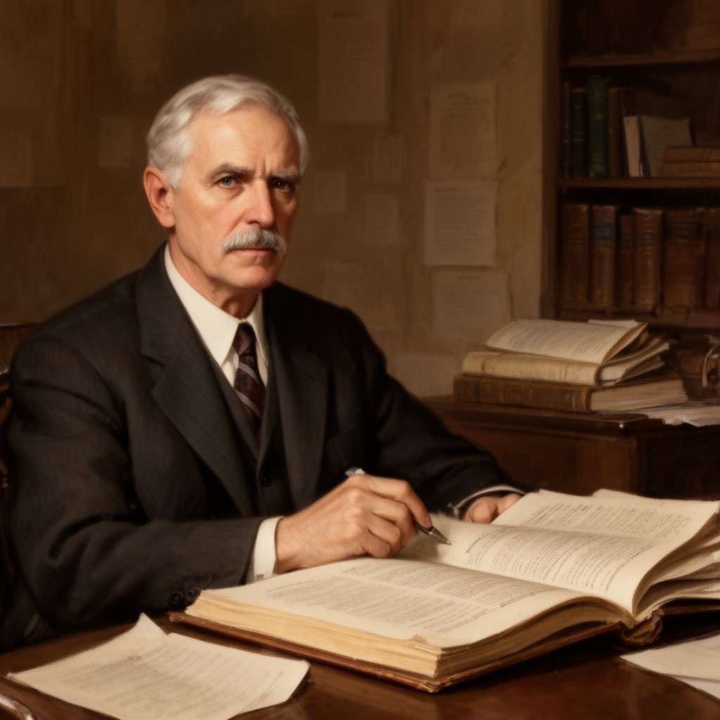 AI-generated illustration of Roscoe Pound