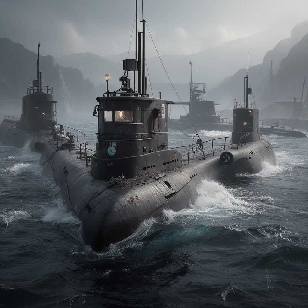 AI-generated illustration of U-boats