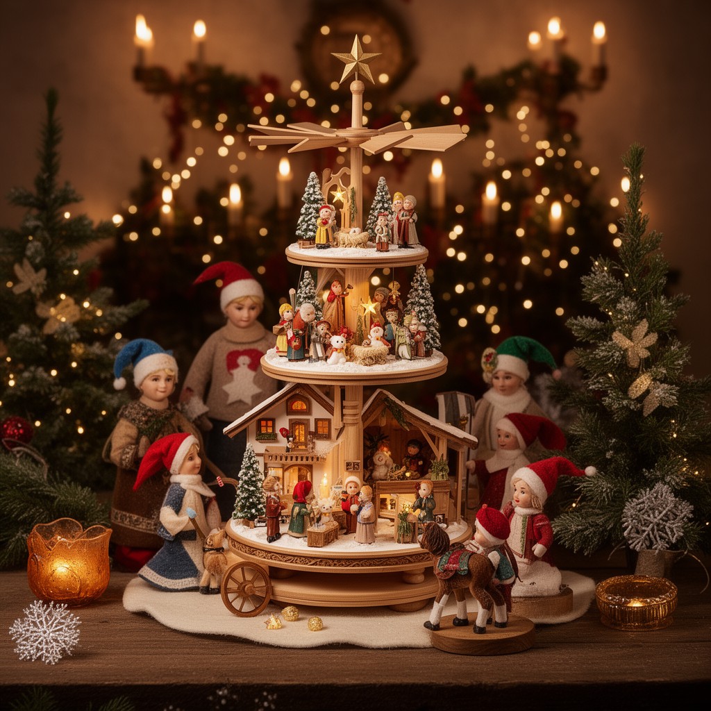 AI-generated illustration of Christmas pyramids