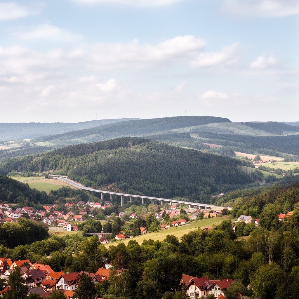 AI-generated illustration of German-Czech border