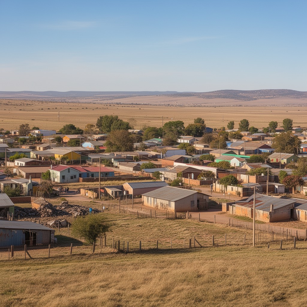 AI-generated illustration of town of Hertzogville, South Africa