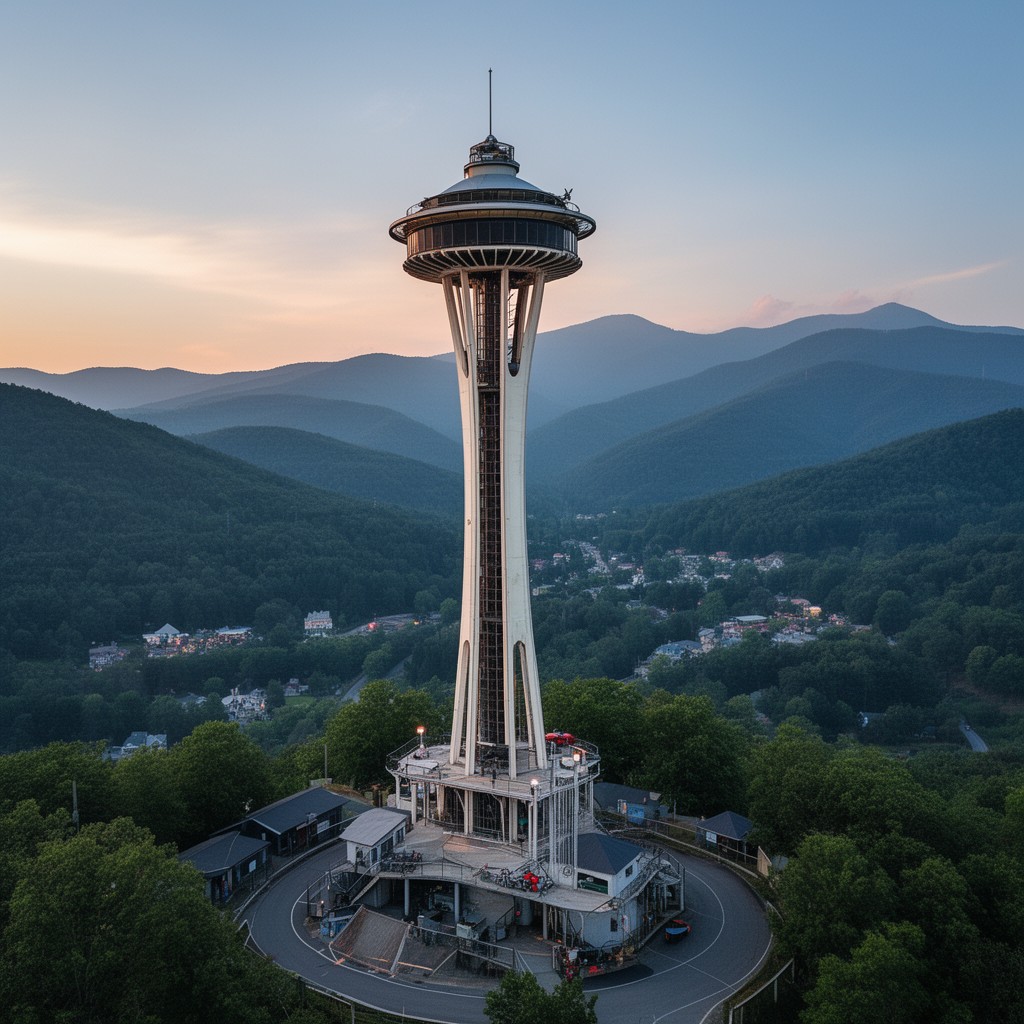 AI-generated illustration of Gatlinburg Space Needle