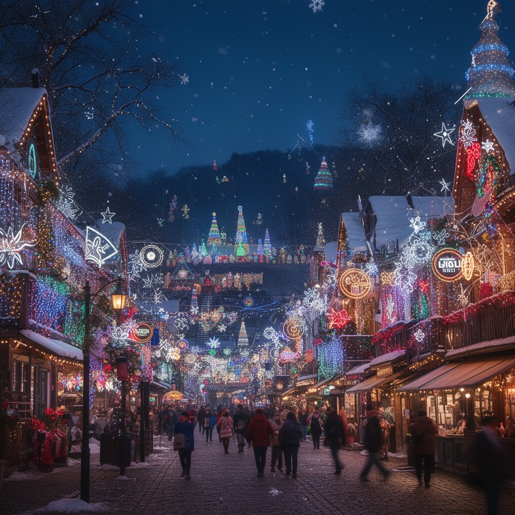 AI-generated illustration of Winterfest light displays