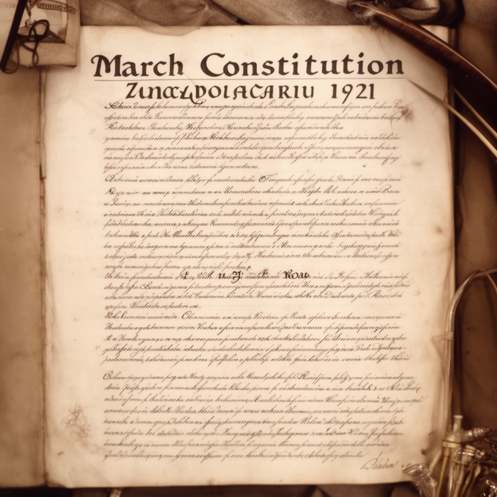 AI-generated illustration of March Constitution of 1921