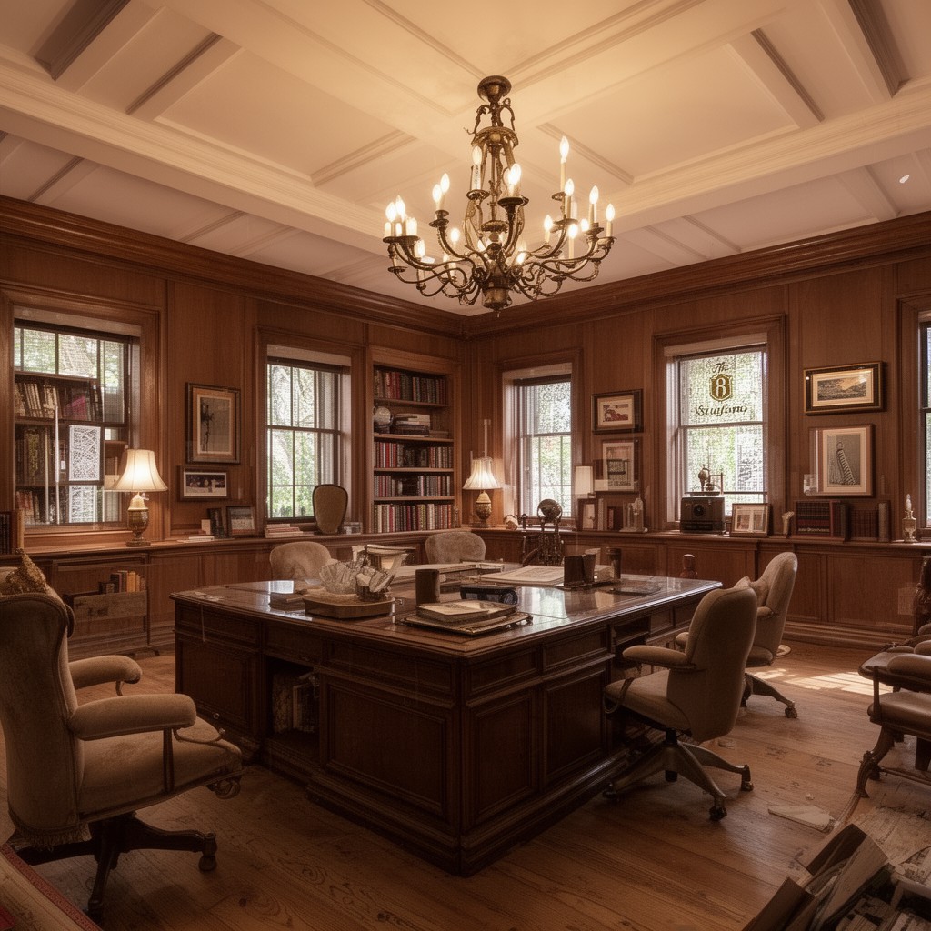 AI-generated illustration of Office of the President of Stanford University