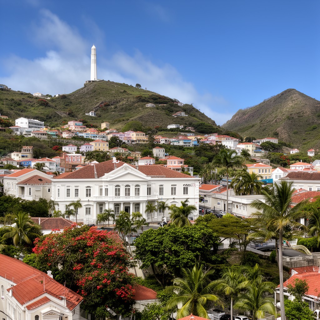 AI-generated illustration of Government Hill area of Charlotte Amalie