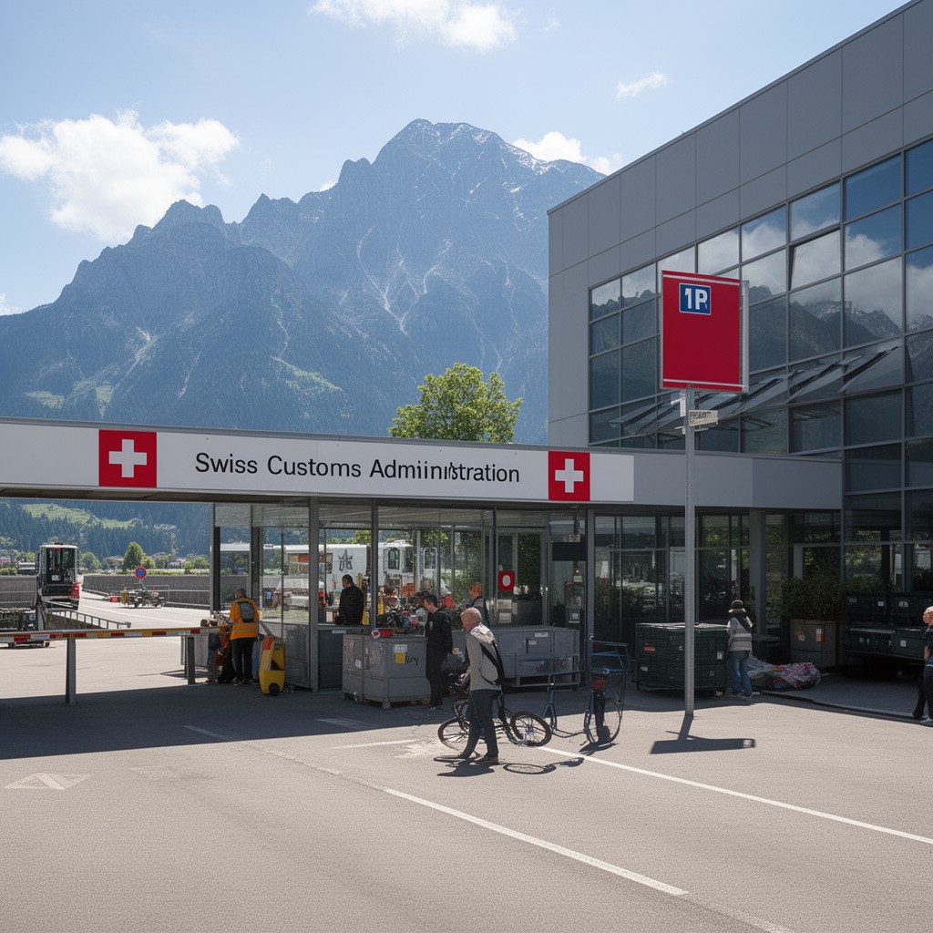 AI-generated illustration of Swiss customs administration
