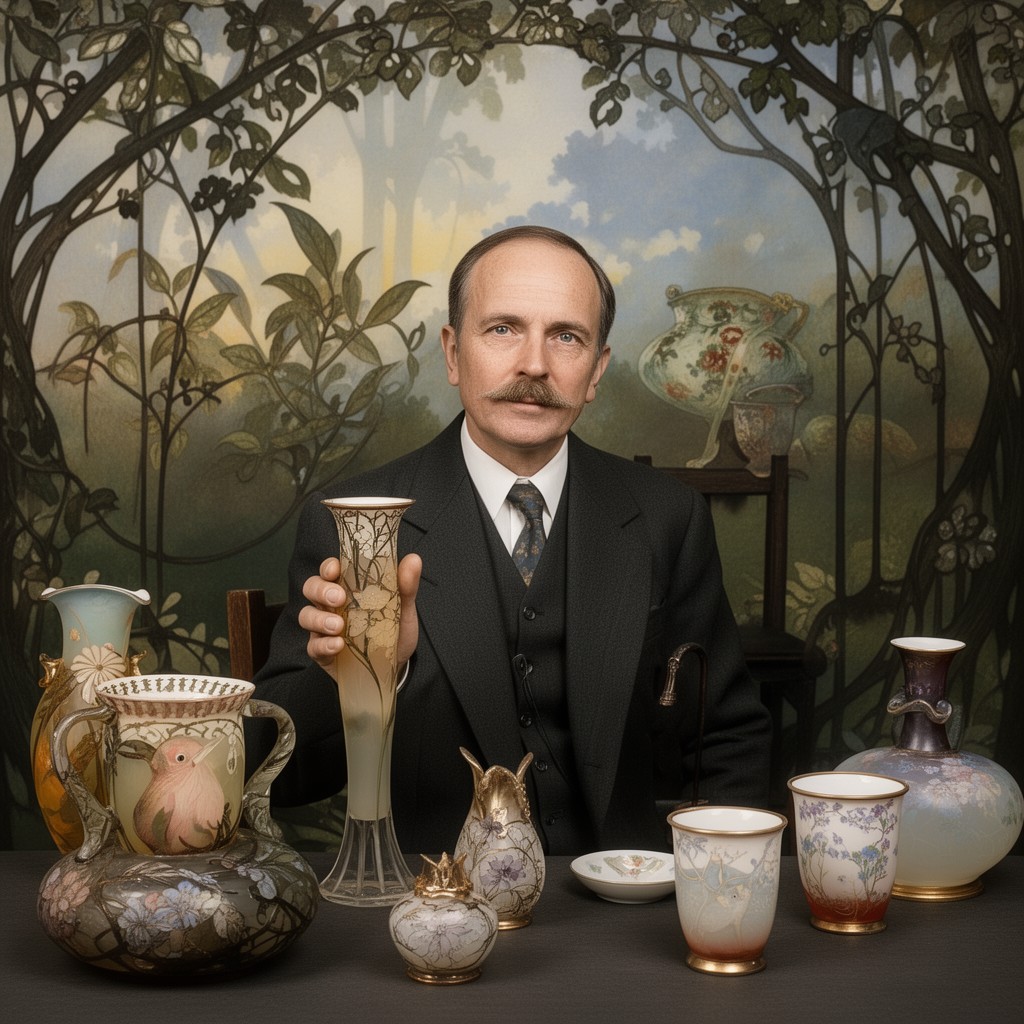 AI-generated illustration of Émile Gallé