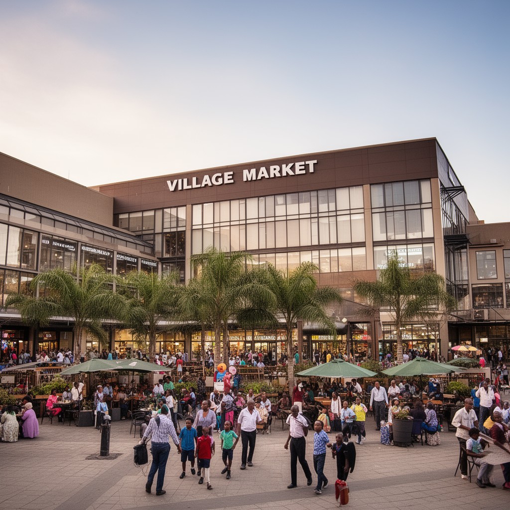 AI-generated illustration of Village Market shopping centre