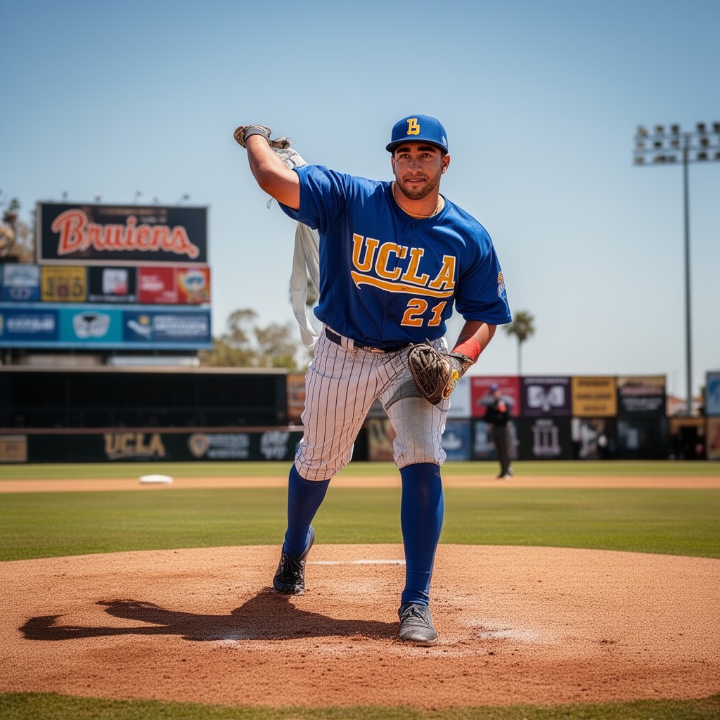 AI-generated illustration of UCLA Bruins baseball