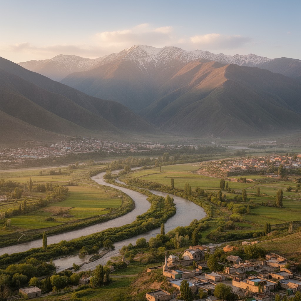 AI-generated illustration of Ferghana Valley