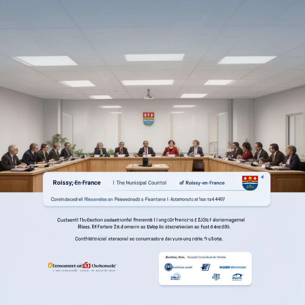AI-generated illustration of municipal council of Roissy-en-France