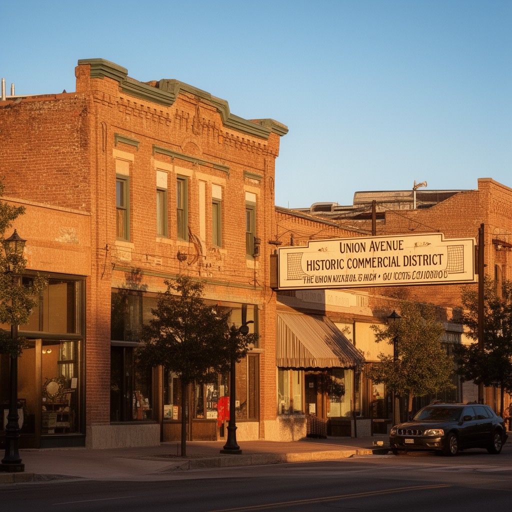 AI-generated illustration of Union Avenue Historic Commercial District