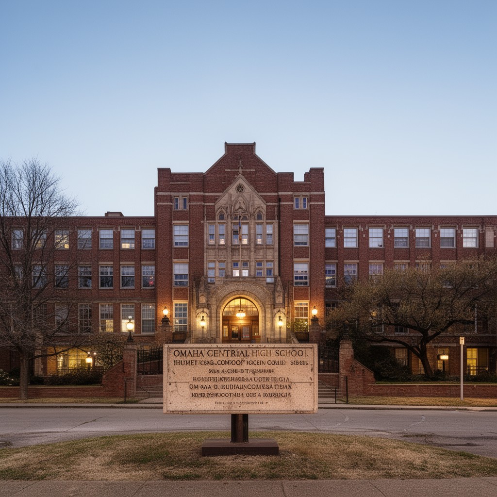 AI-generated illustration of Omaha Central High School