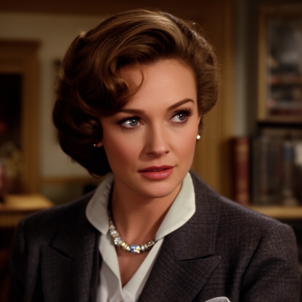 AI-generated illustration of Kathy Lacey in Gentleman’s Agreement