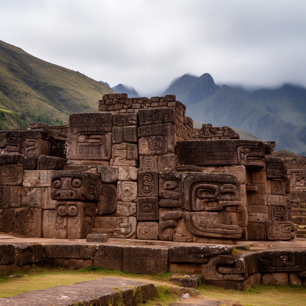 AI-generated illustration of Chavín de Huántar