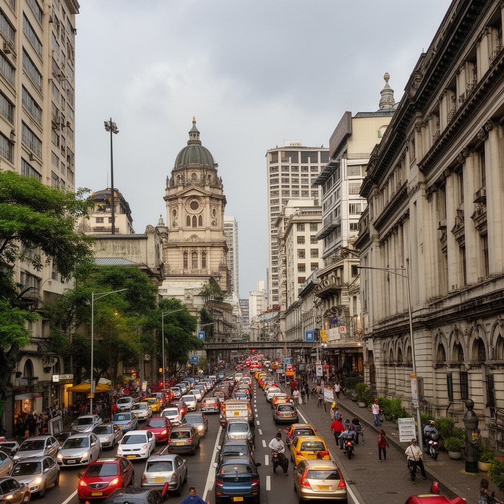AI-generated illustration of Padre Faura Street, Ermita, Manila, Philippines