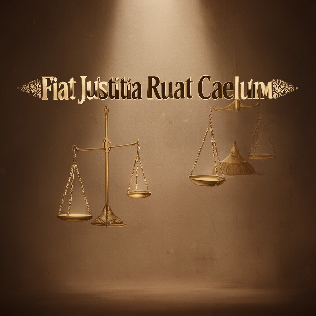 AI-generated illustration of “Fiat Justitia Ruat Caelum”