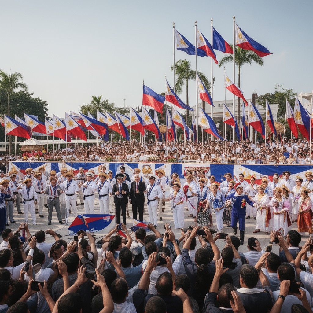 AI-generated illustration of Philippine Independence Day ceremonies