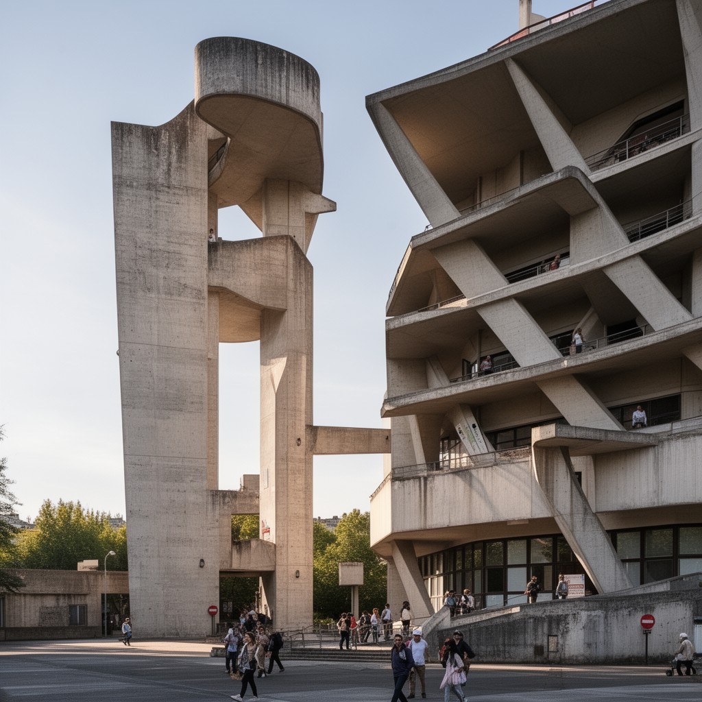 AI-generated illustration of Maison de la Culture de Firminy