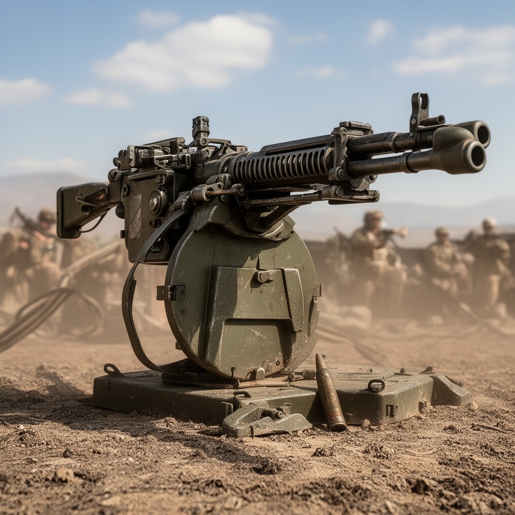 AI-generated illustration of 7.62 mm M240 machine gun
