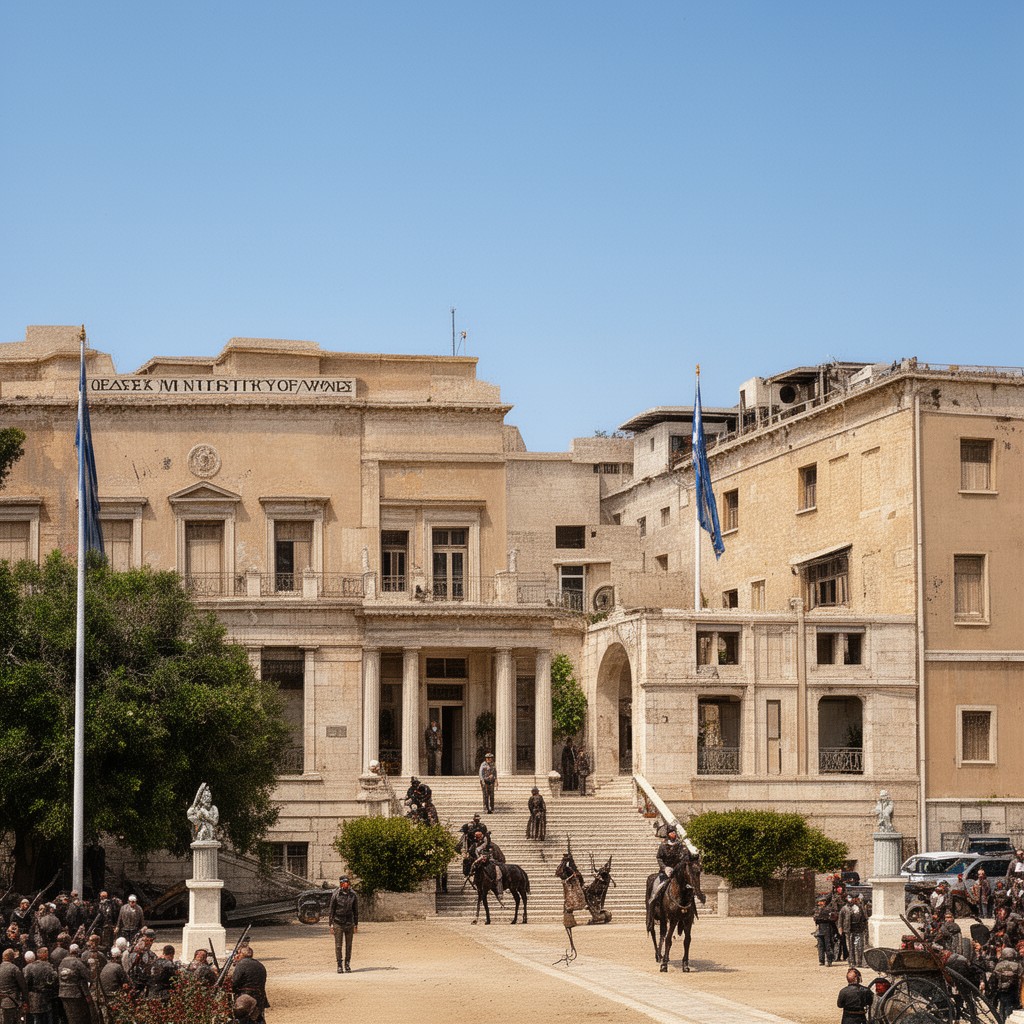 AI-generated illustration of Greek Ministry of War
