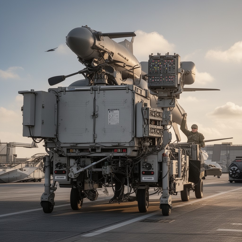 AI-generated illustration of SPECTRA electronic warfare system