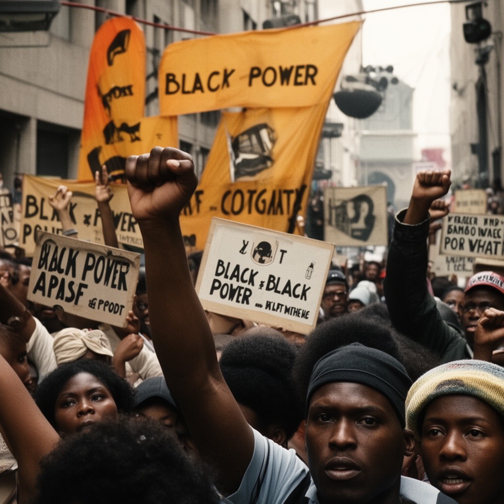 AI-generated illustration of Black Power movement