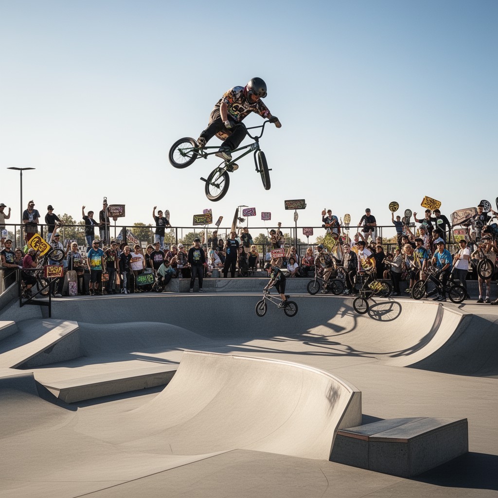 AI-generated illustration of BMX freestyle