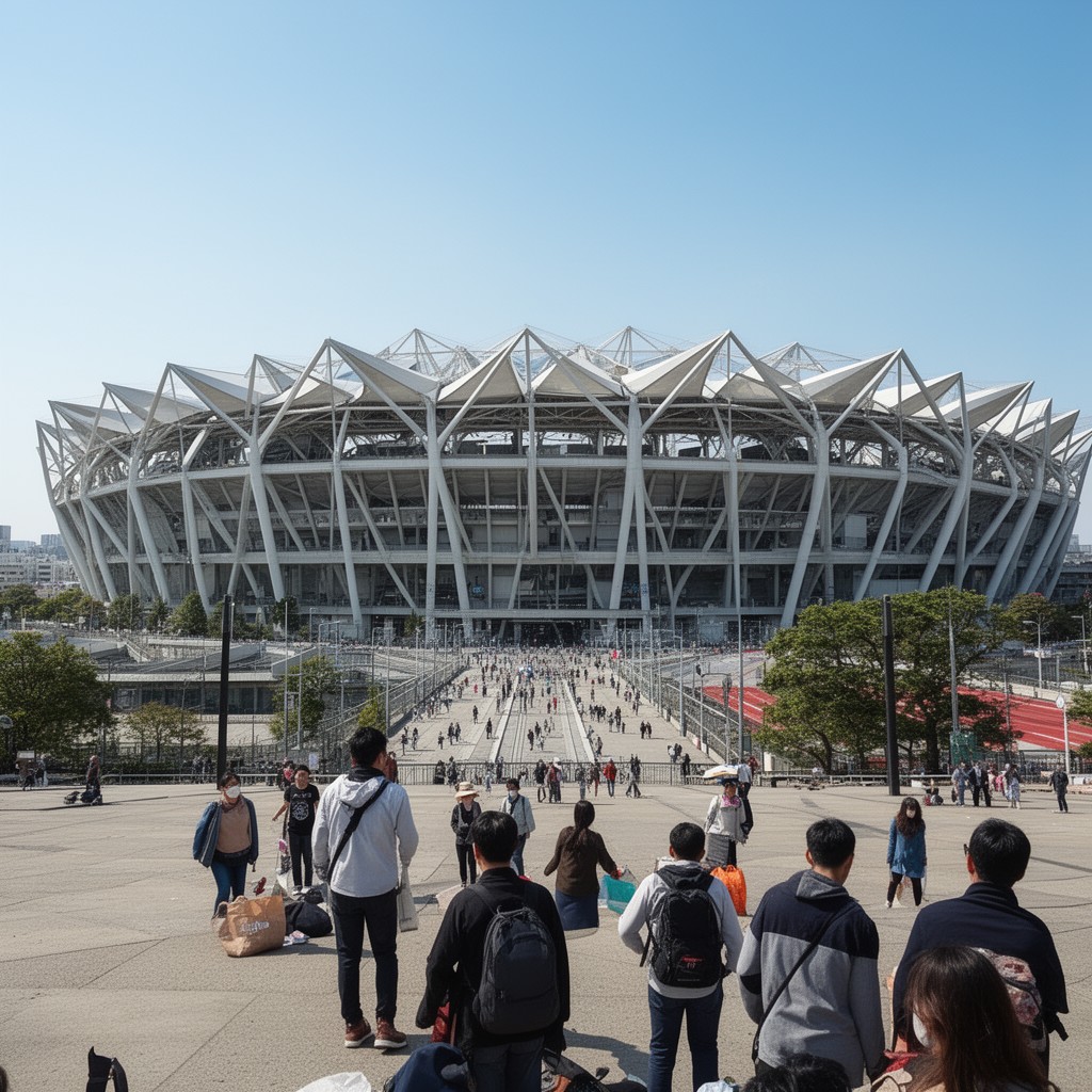 AI-generated illustration of Japan National Stadium
