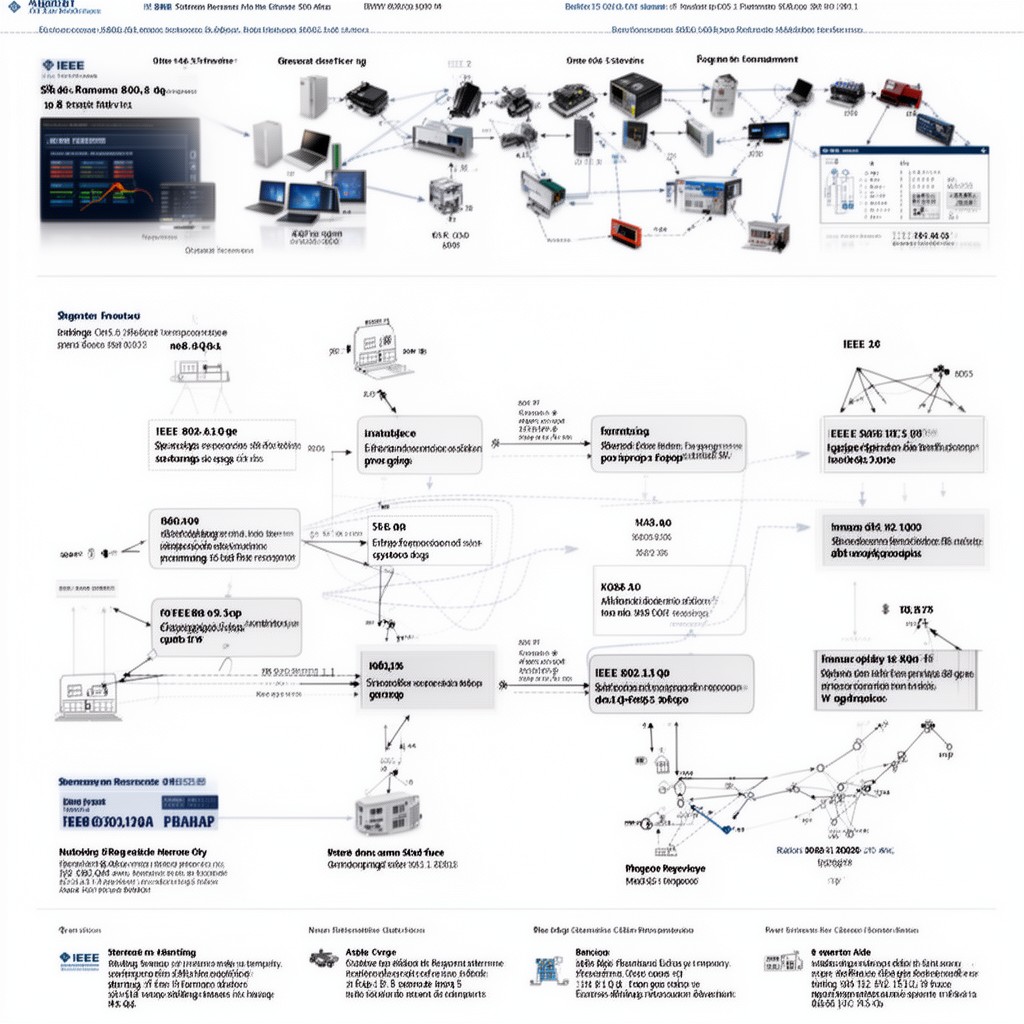 AI-generated illustration of IEEE 802.1Qat stream reservation protocol standard